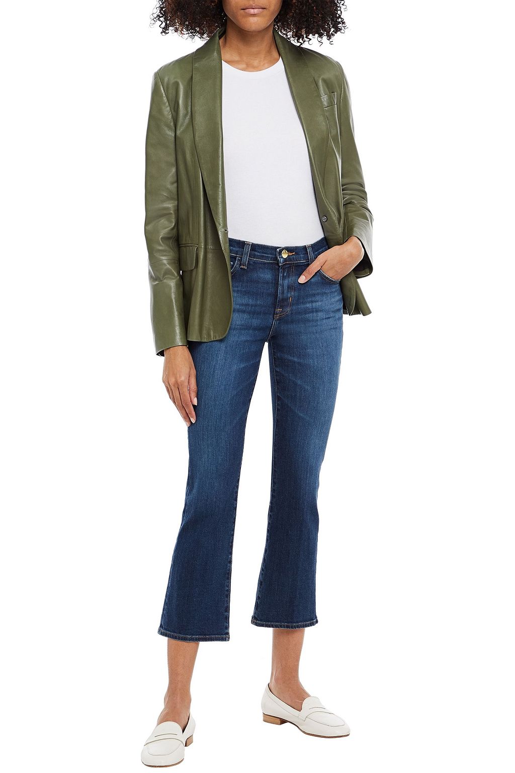 J BRAND Faded mid-rise kick-flare jeans