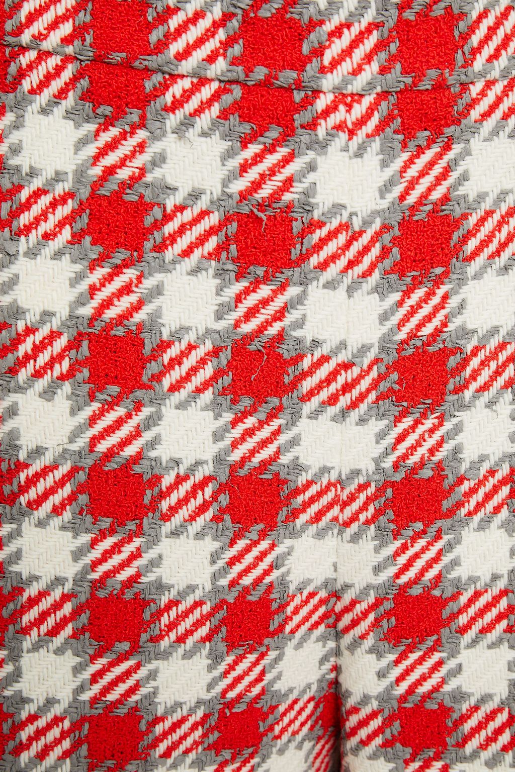 OSCAR DE LA RENTA Frayed gingham tweed shorts