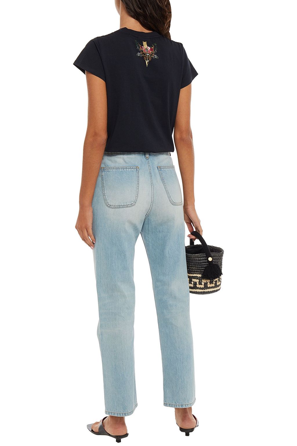 CAMILLA Crystal-embellished printed Pima cotton-blend T-shirt