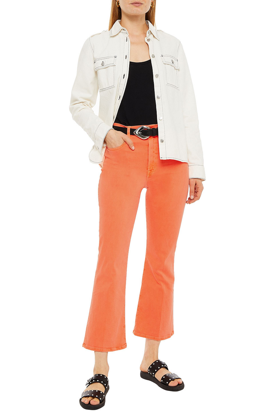 J Brand High-rise Kick-flare Jeans In Orange