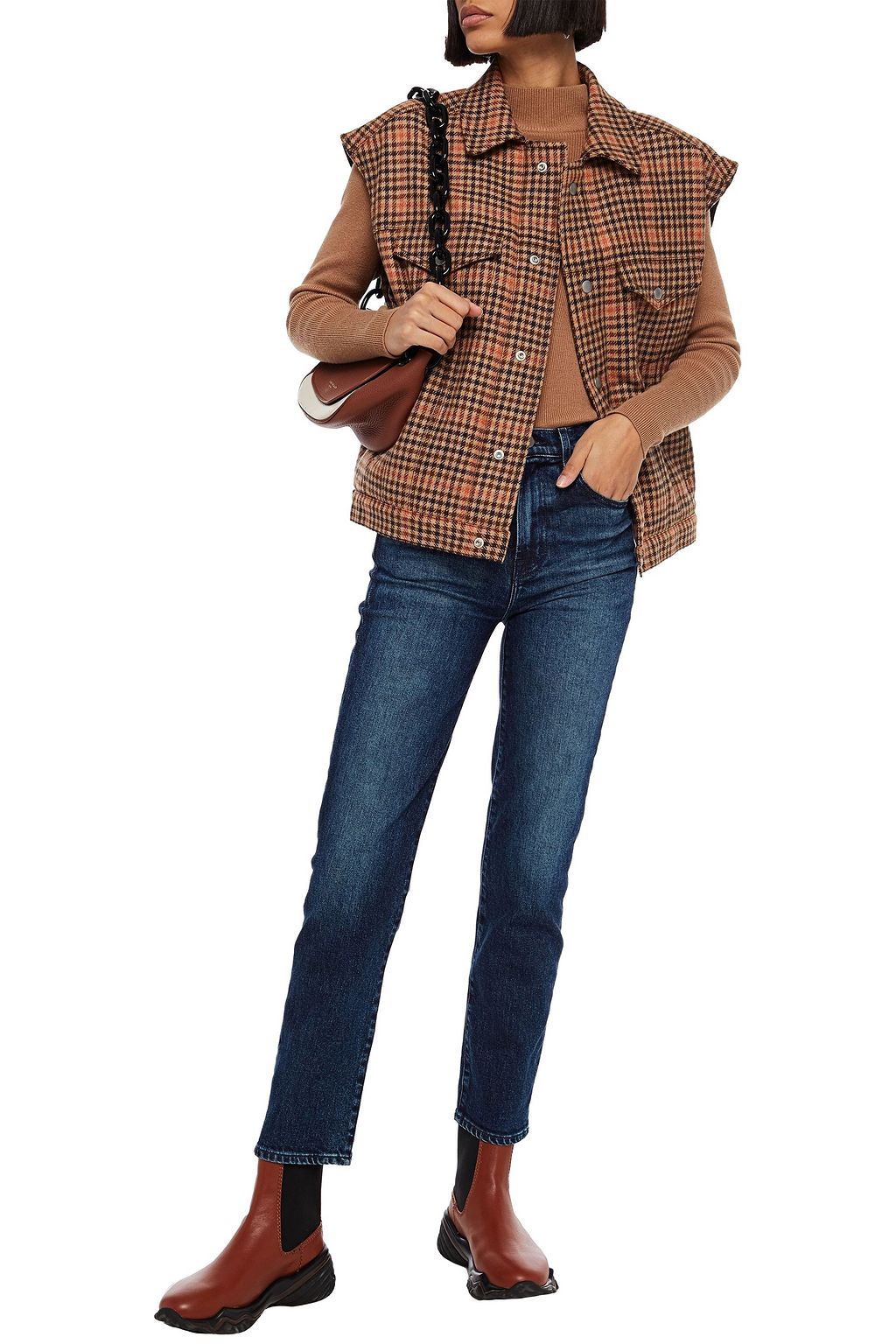 J BRAND Faded high-rise slim-leg jeans