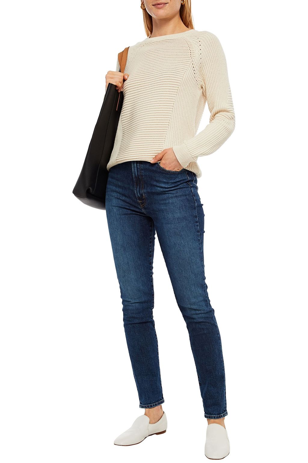 J BRAND Faded high-rise skinny jeans