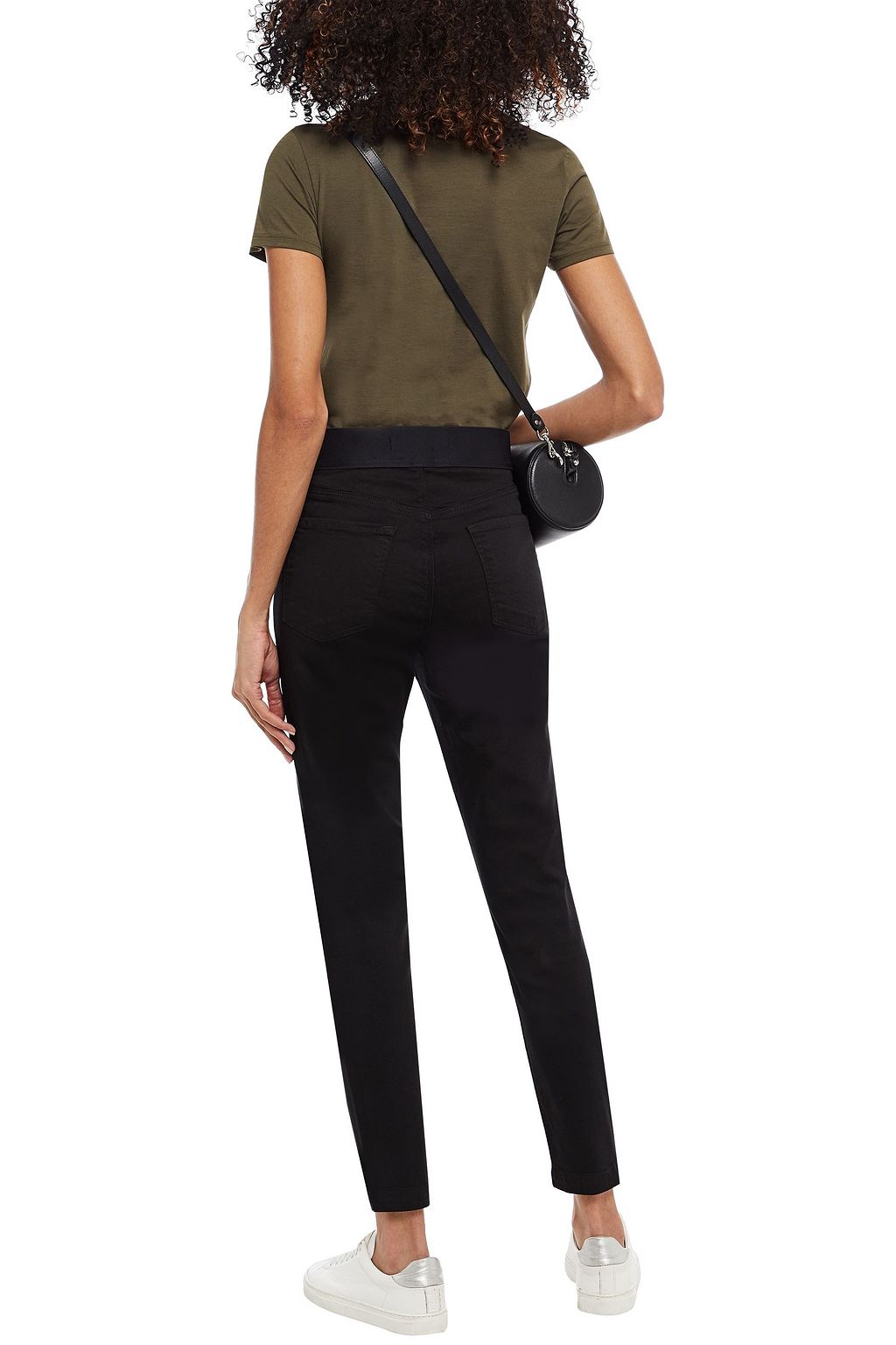 J BRAND Dellah satin-trimmed high-rise skinny jeans