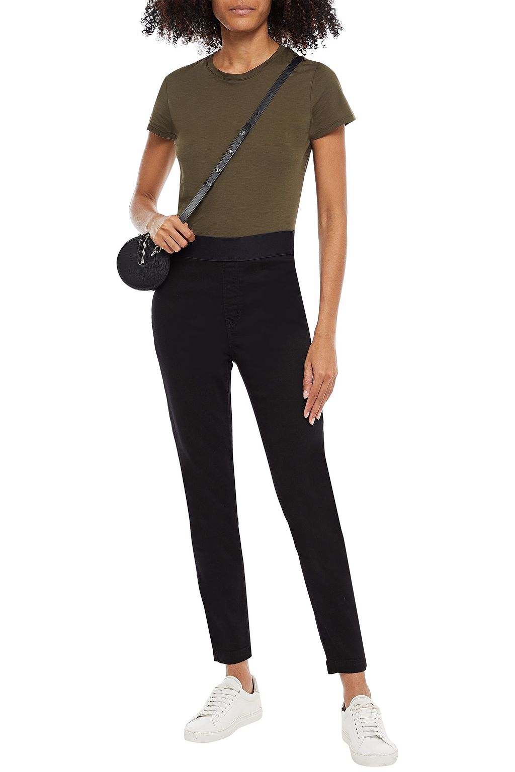 J BRAND Dellah satin-trimmed high-rise skinny jeans