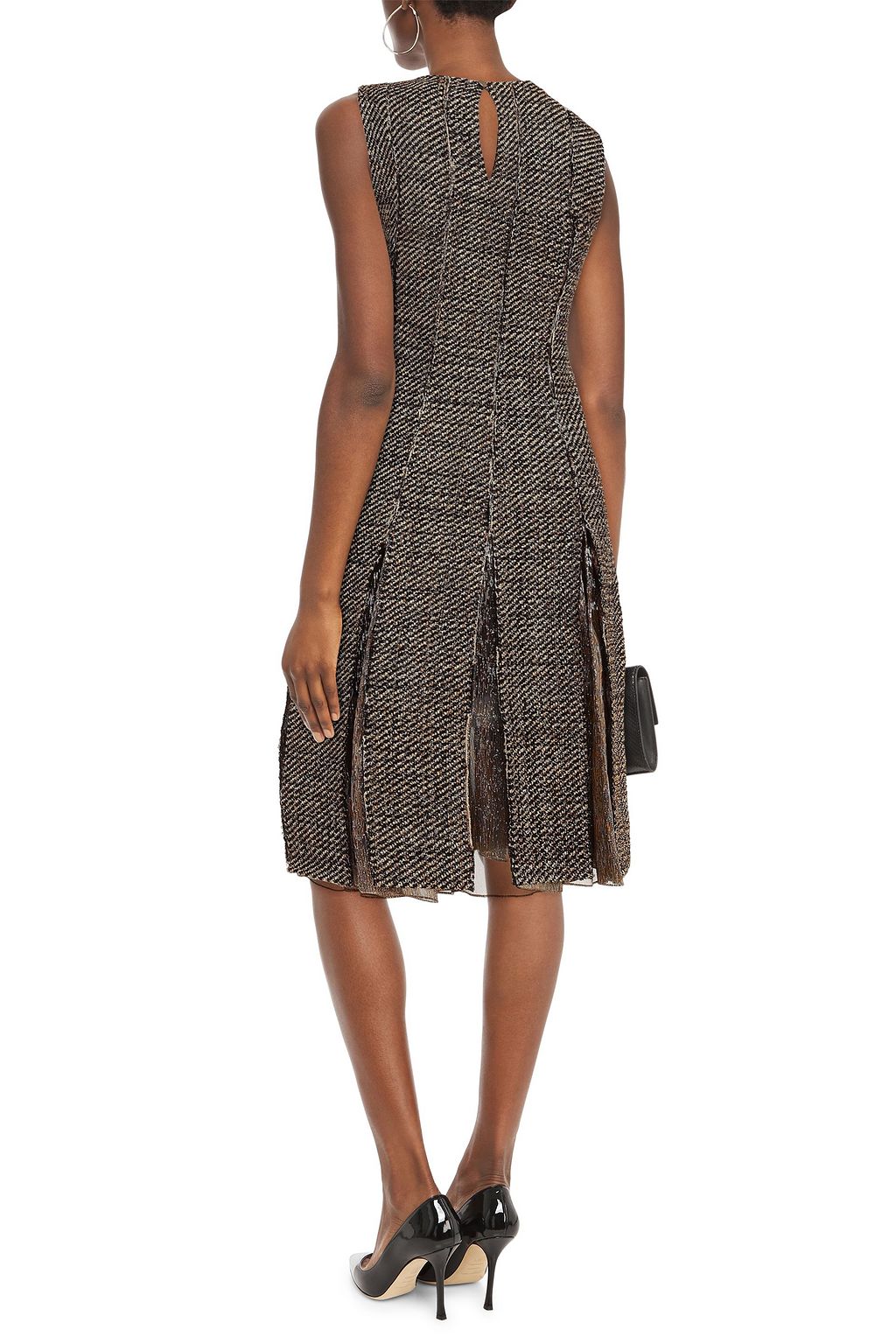 OSCAR DE LA RENTA Metallic tweed dress