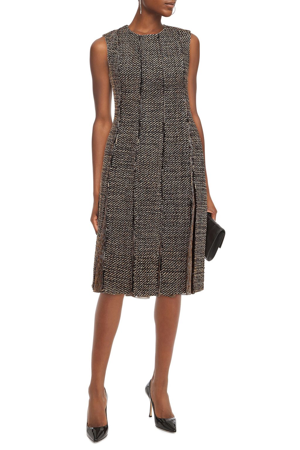 OSCAR DE LA RENTA Metallic tweed dress