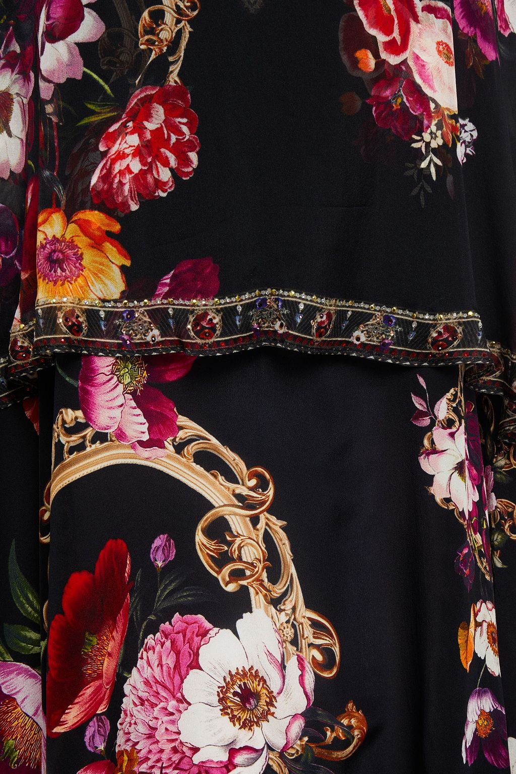 CAMILLA Convertible embellished floral-print silk dress
