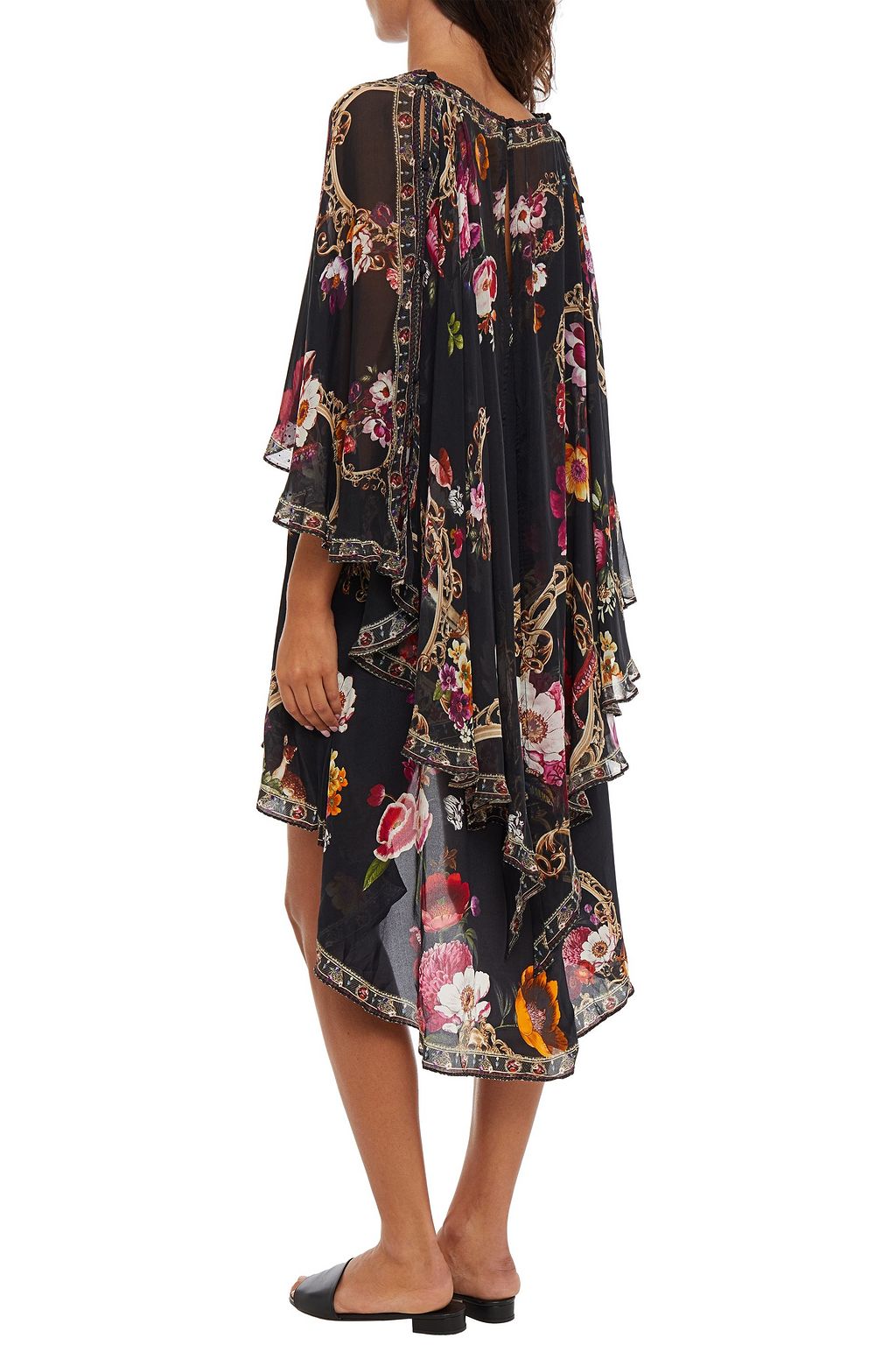 CAMILLA Convertible embellished floral-print silk dress