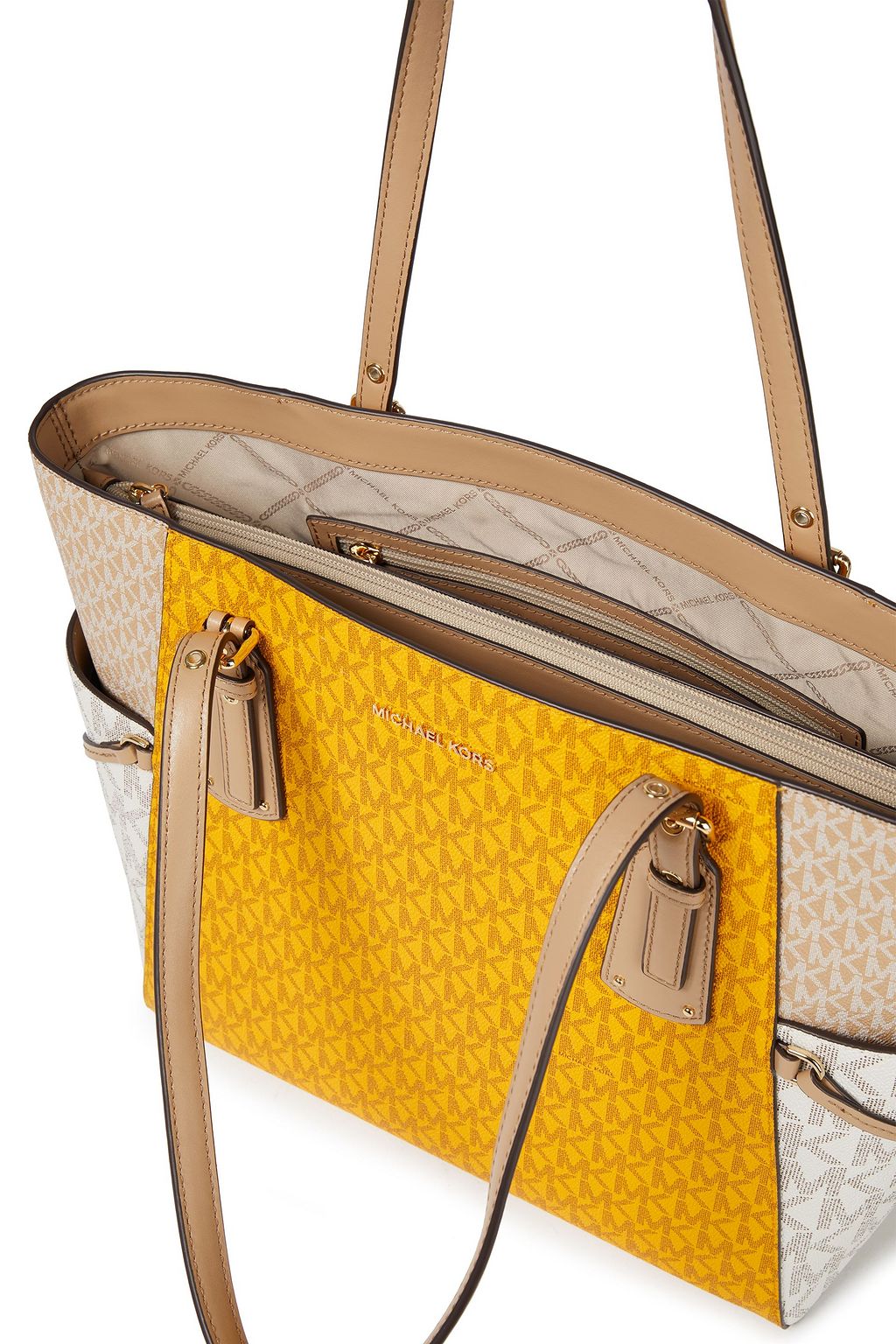 MICHAEL MICHAEL KORS Voyager Tote Bag aus strukturiertem Kunstleder mit Logoprint