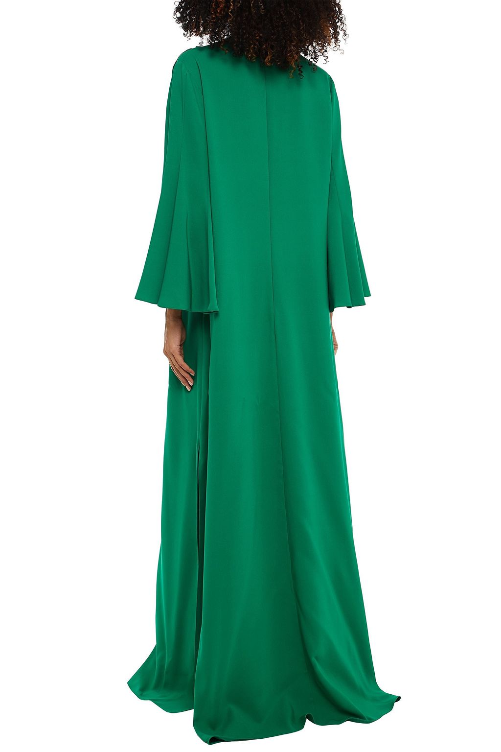 OSCAR DE LA RENTA チュールトリム カットアウト ストレッチシルク ロングドレス