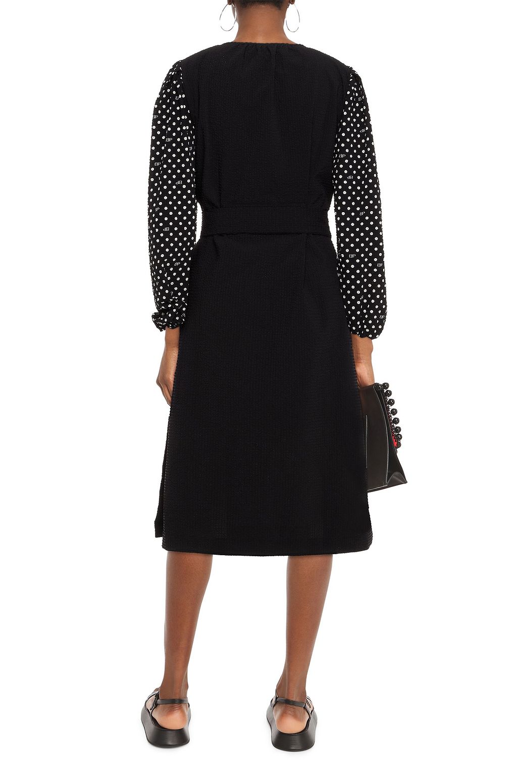 BAUM UND PFERDGARTEN Amadorah belted paneled jacquard midi dress