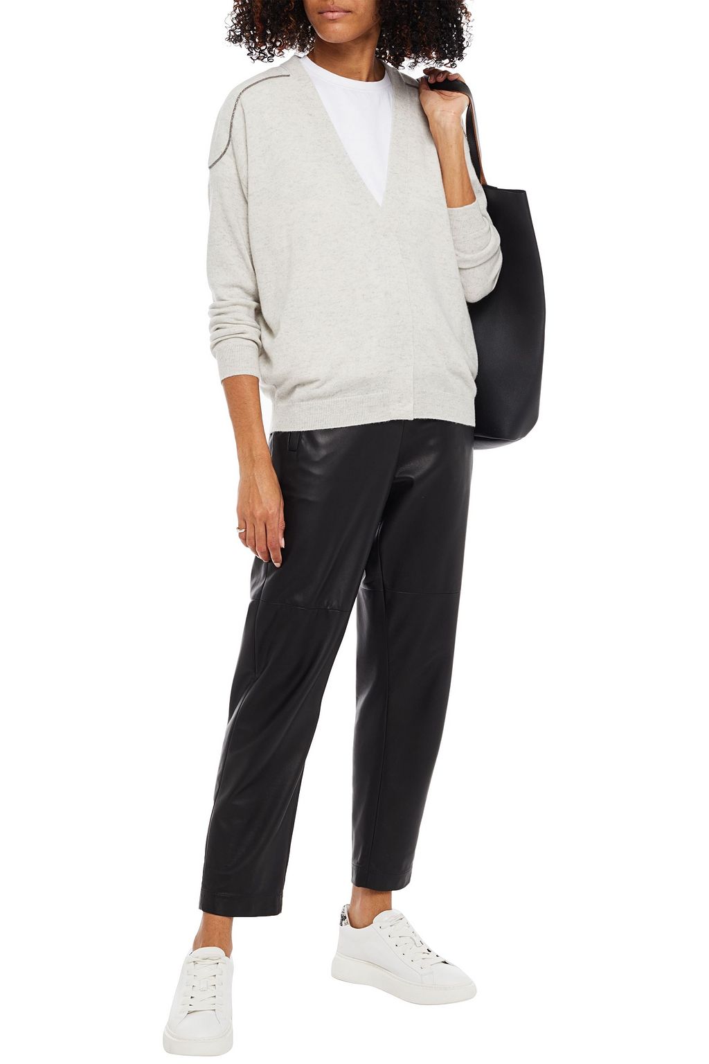 BRUNELLO CUCINELLI Bead-embellished cashmere cardigan