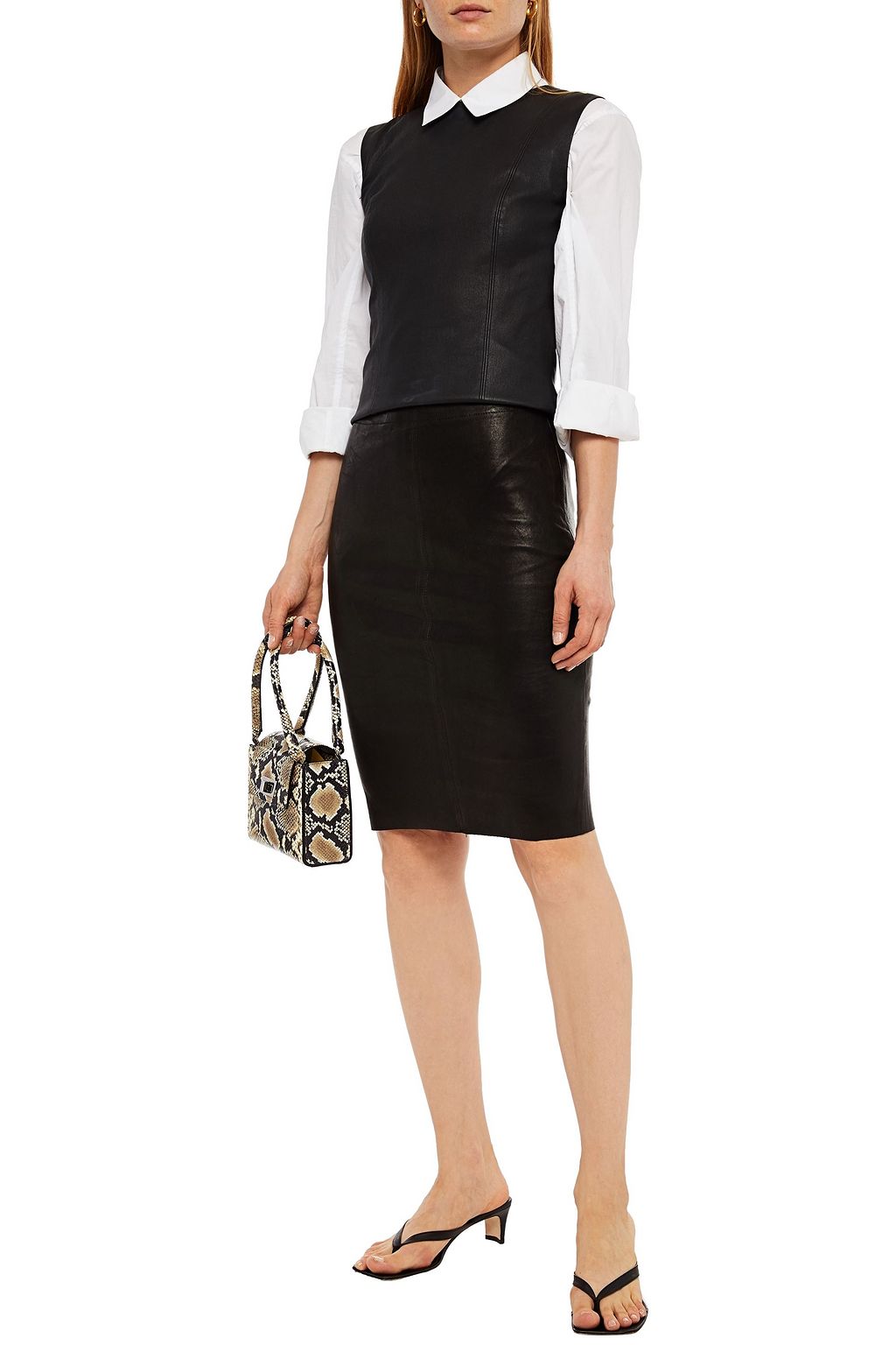 J BRAND Leather pencil skirt
