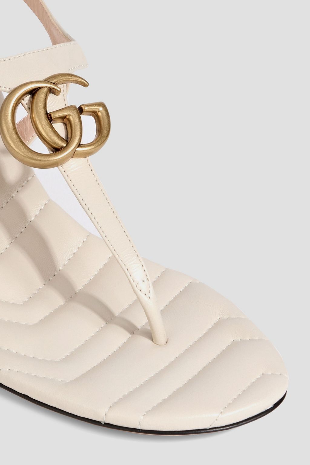 GUCCI Embellished leather slingback sandals
