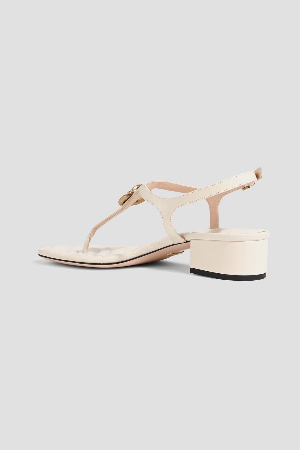GUCCI Embellished leather slingback sandals