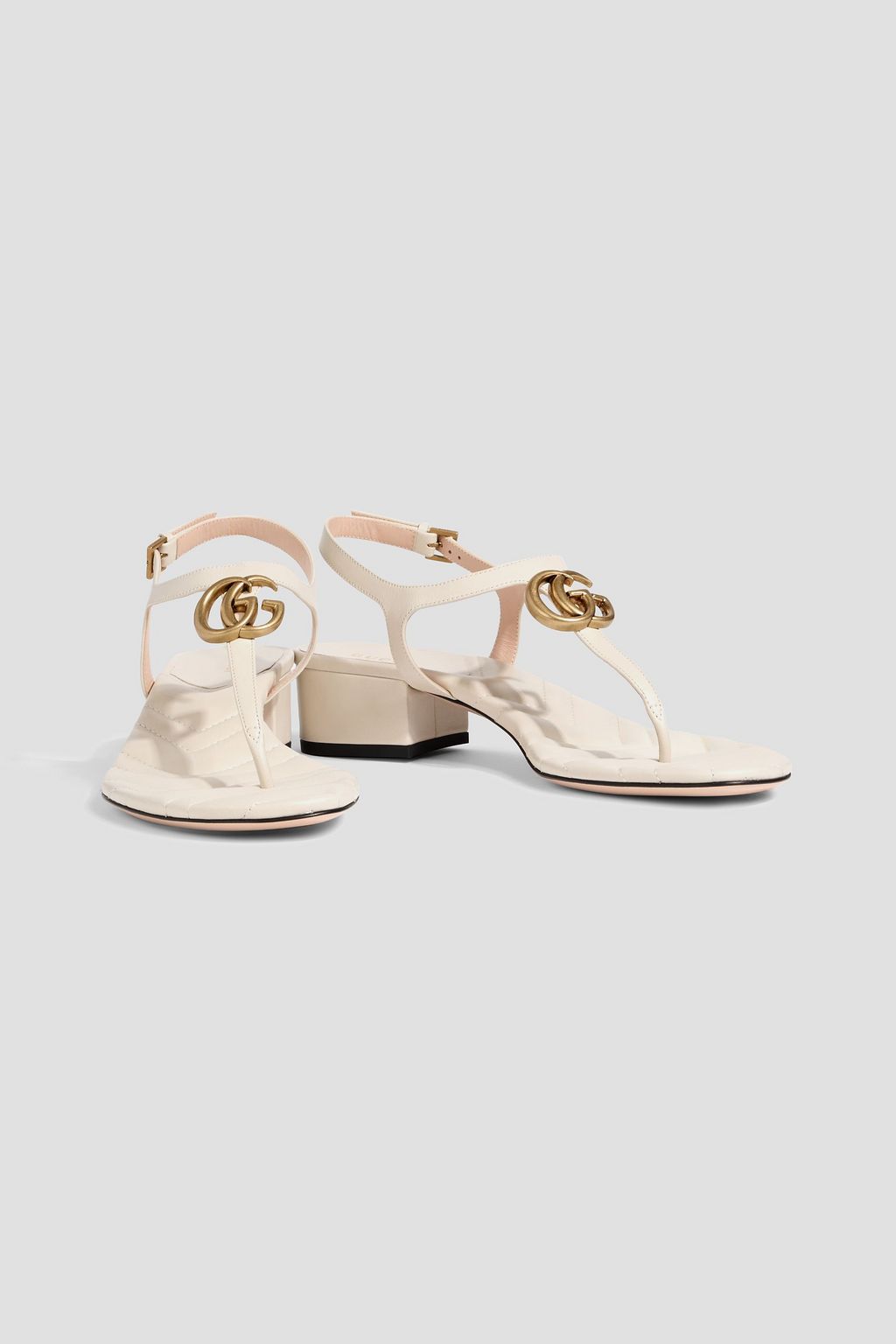 GUCCI Embellished leather slingback sandals