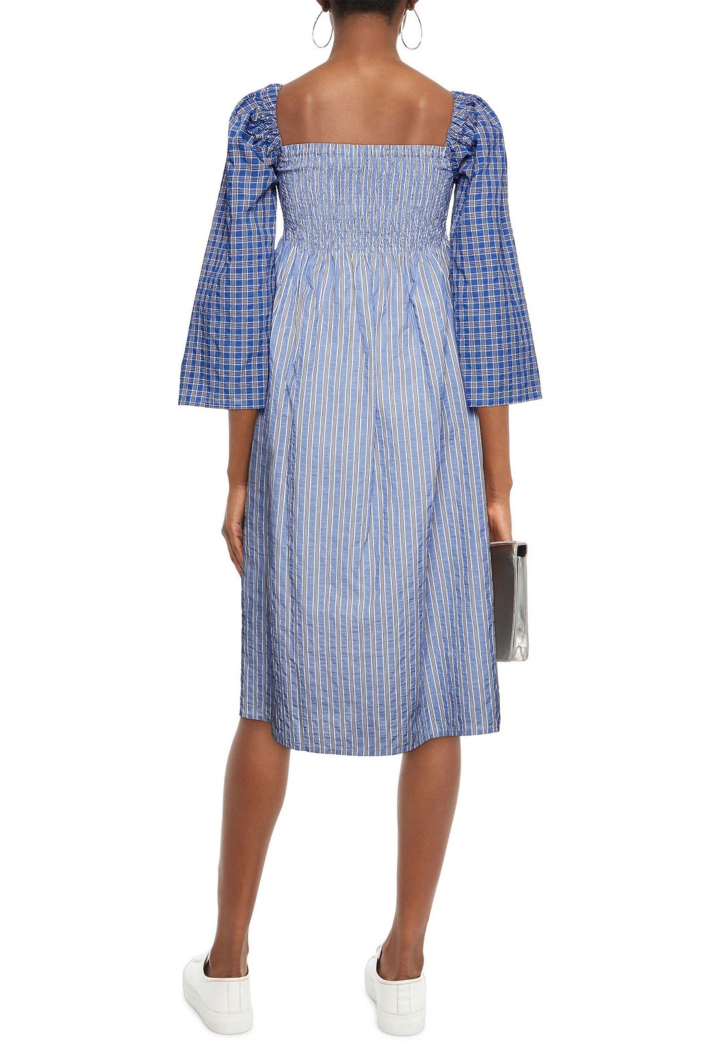 BAUM UND PFERDGARTEN Avanee shirred printed cotton-blend midi dress