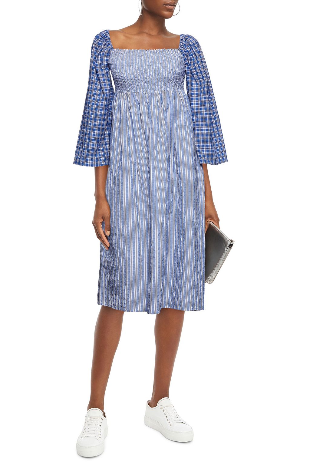 BAUM UND PFERDGARTEN Avanee shirred printed cotton-blend midi dress
