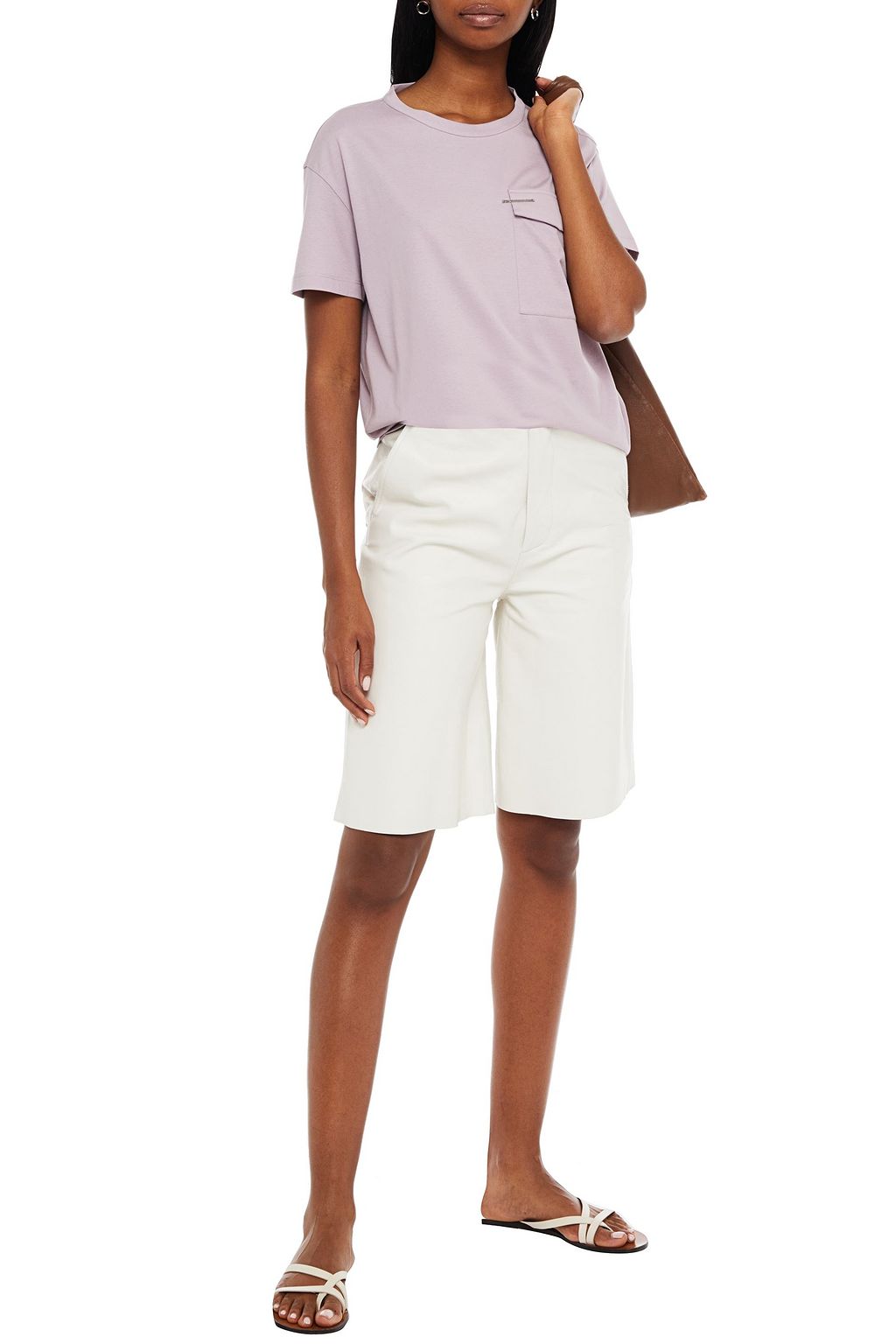 BRUNELLO CUCINELLI Bead-embellished cotton-jersey T-shirt