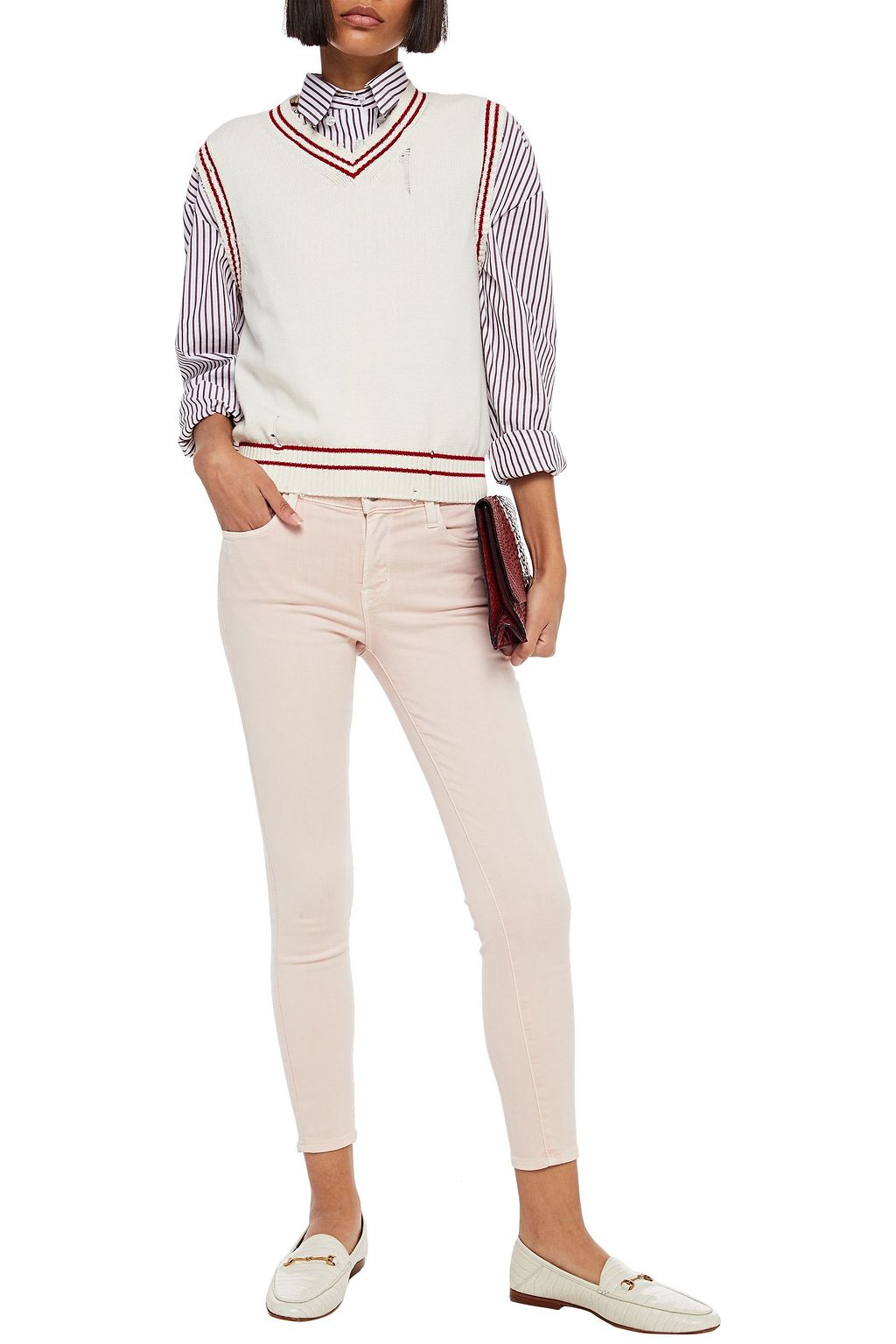 J BRAND Rail cropped mid-rise skinny jeans
