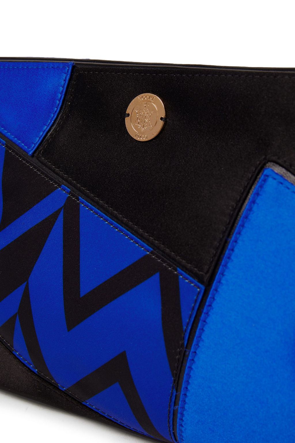 PUCCI Leather-trimmed printed satin clutch