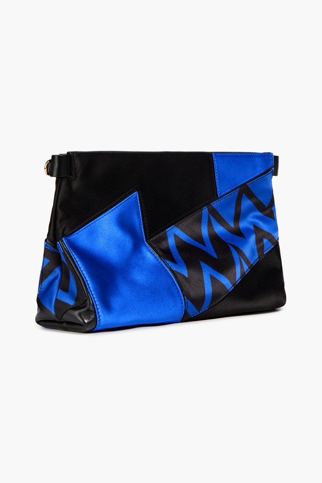 PUCCI Leather-trimmed printed satin clutch