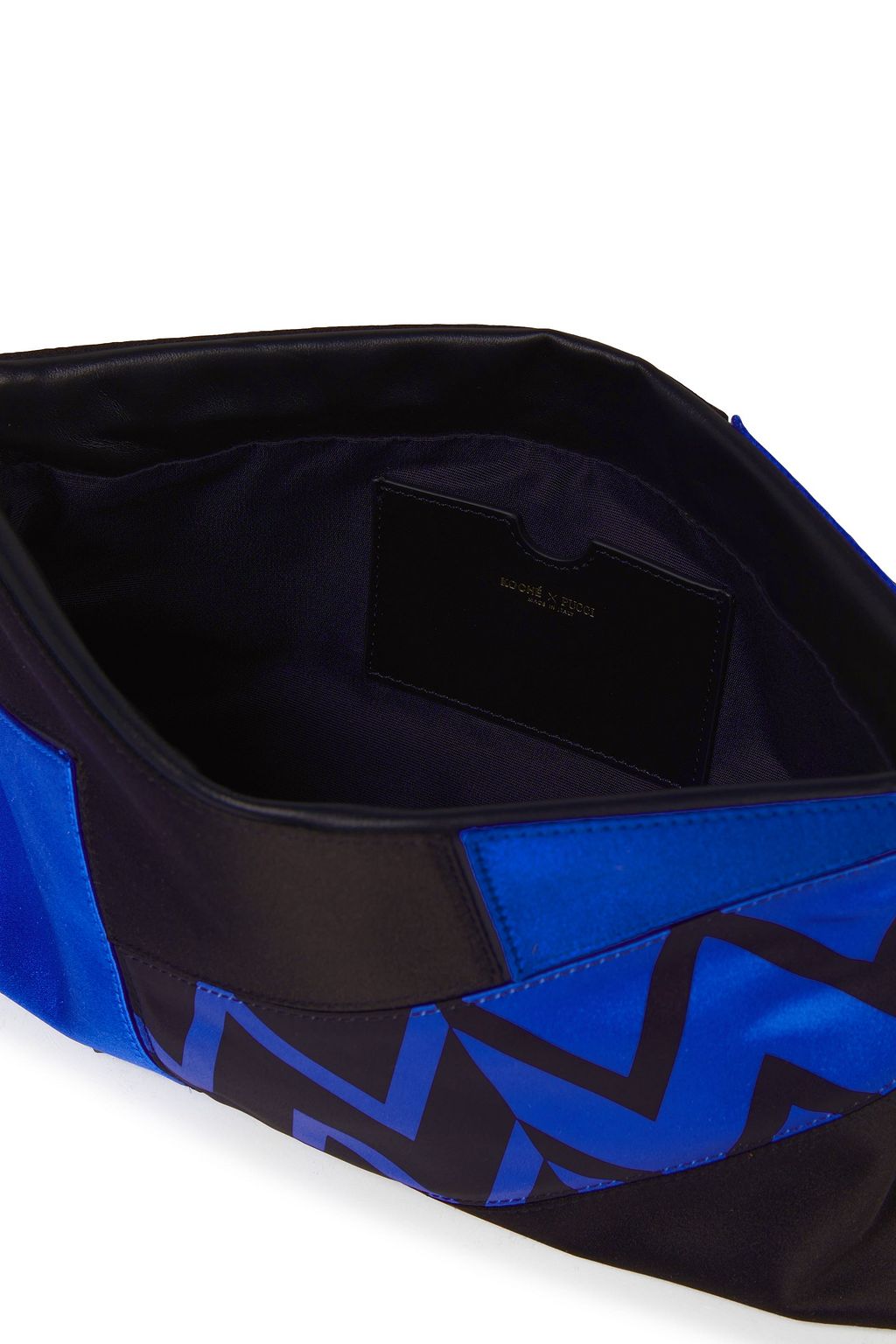 PUCCI Leather-trimmed printed satin clutch