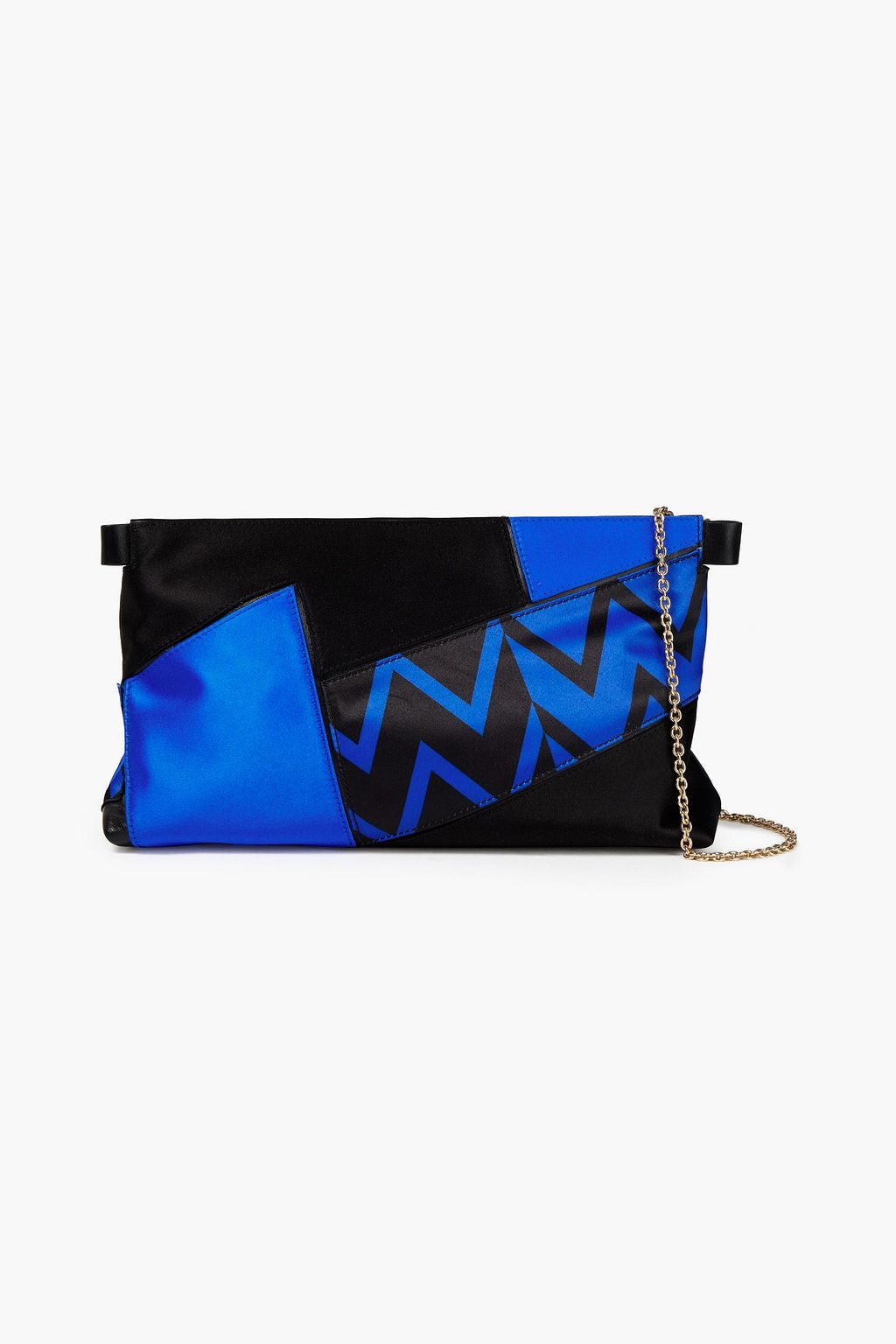 PUCCI Leather-trimmed printed satin clutch