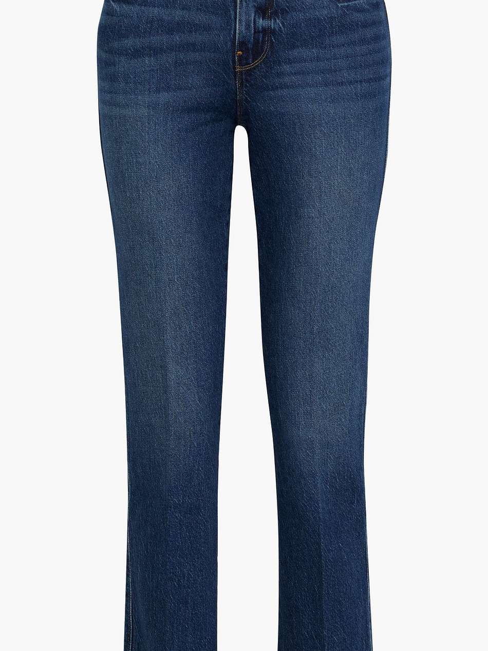 distressed high-rise slim-leg jeans