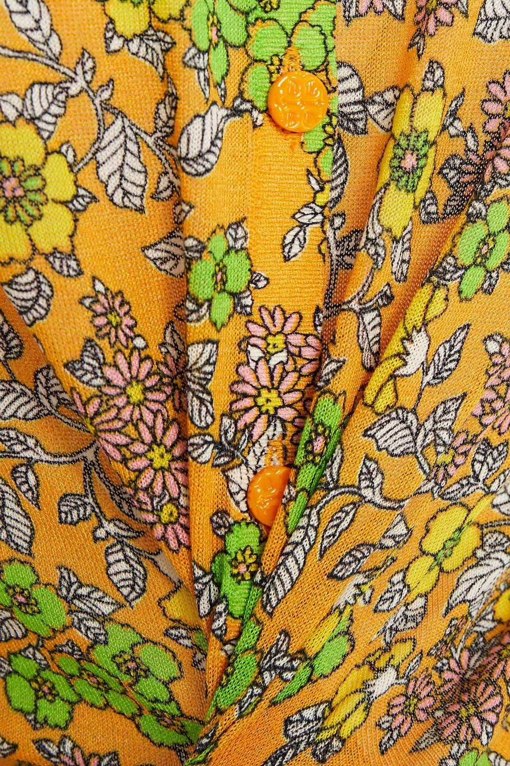 TORY BURCH Floral-print cotton-blend cardigan