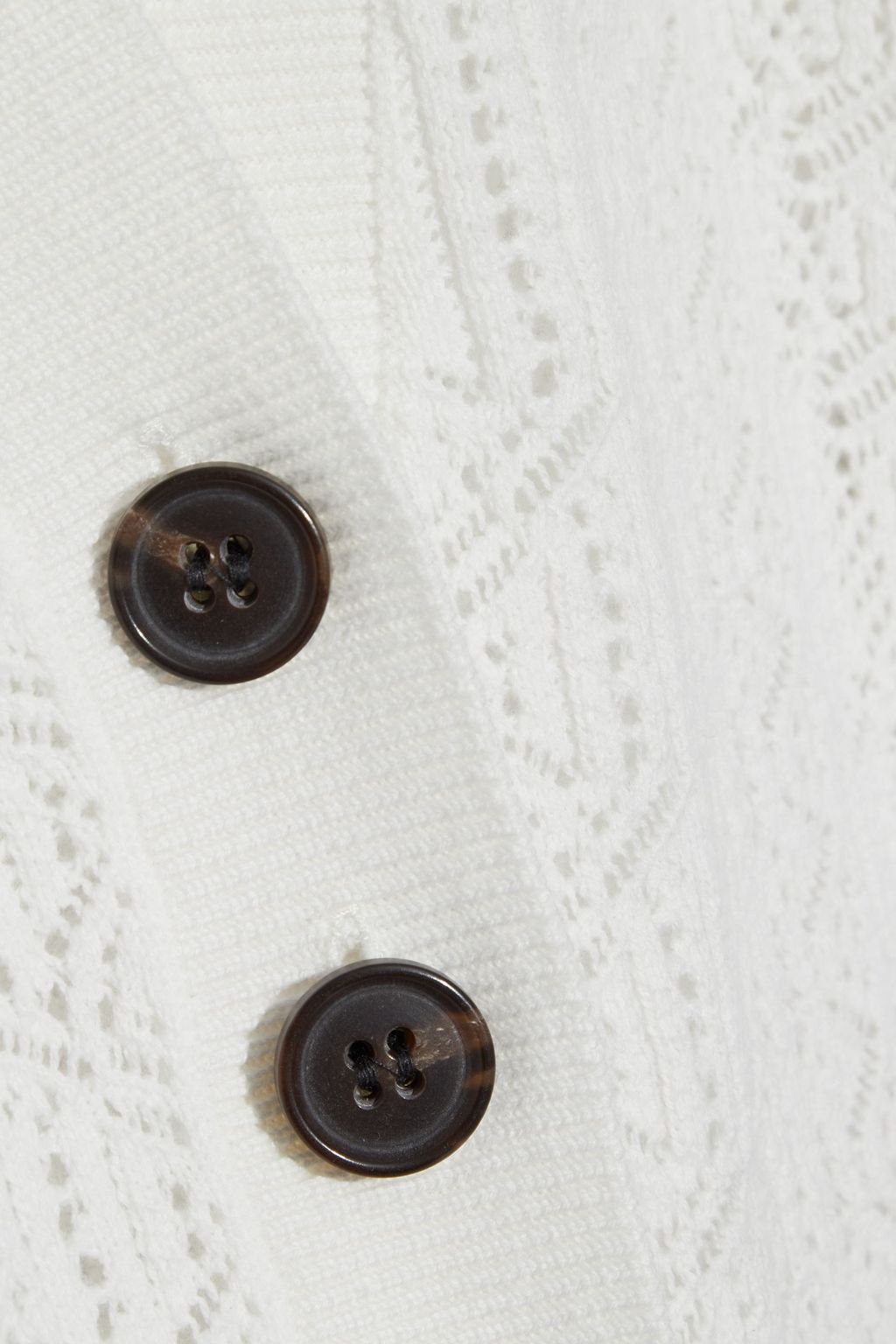 FRAME Pointelle-knit organic cotton cardigan
