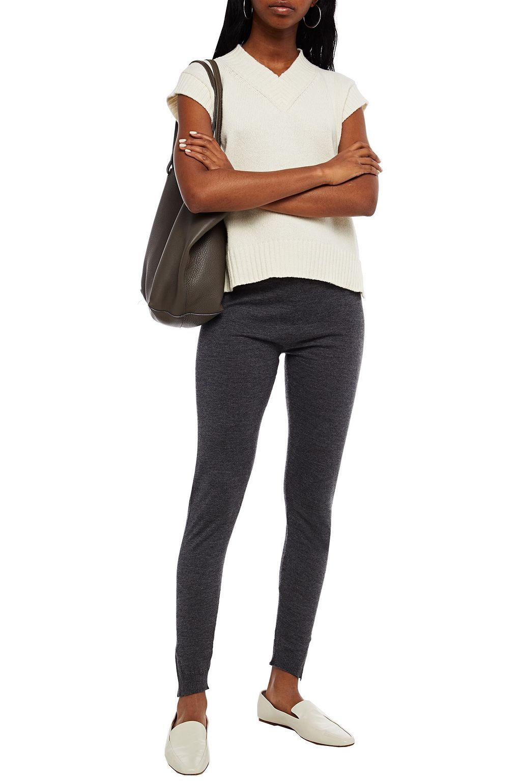 LE KASHA Mélange cashmere leggings