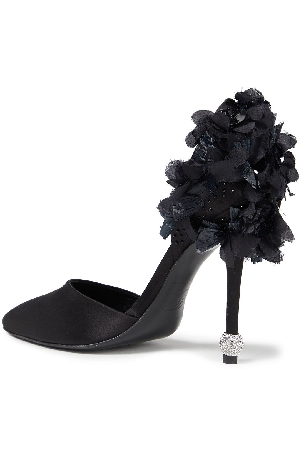 ROGER VIVIER Marlene Petals floral-appliquéd satin pumps