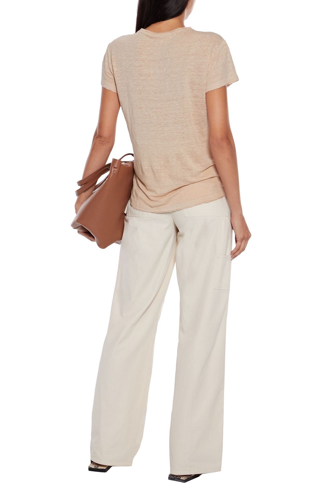 FRAME Linen-jersey T-shirt
