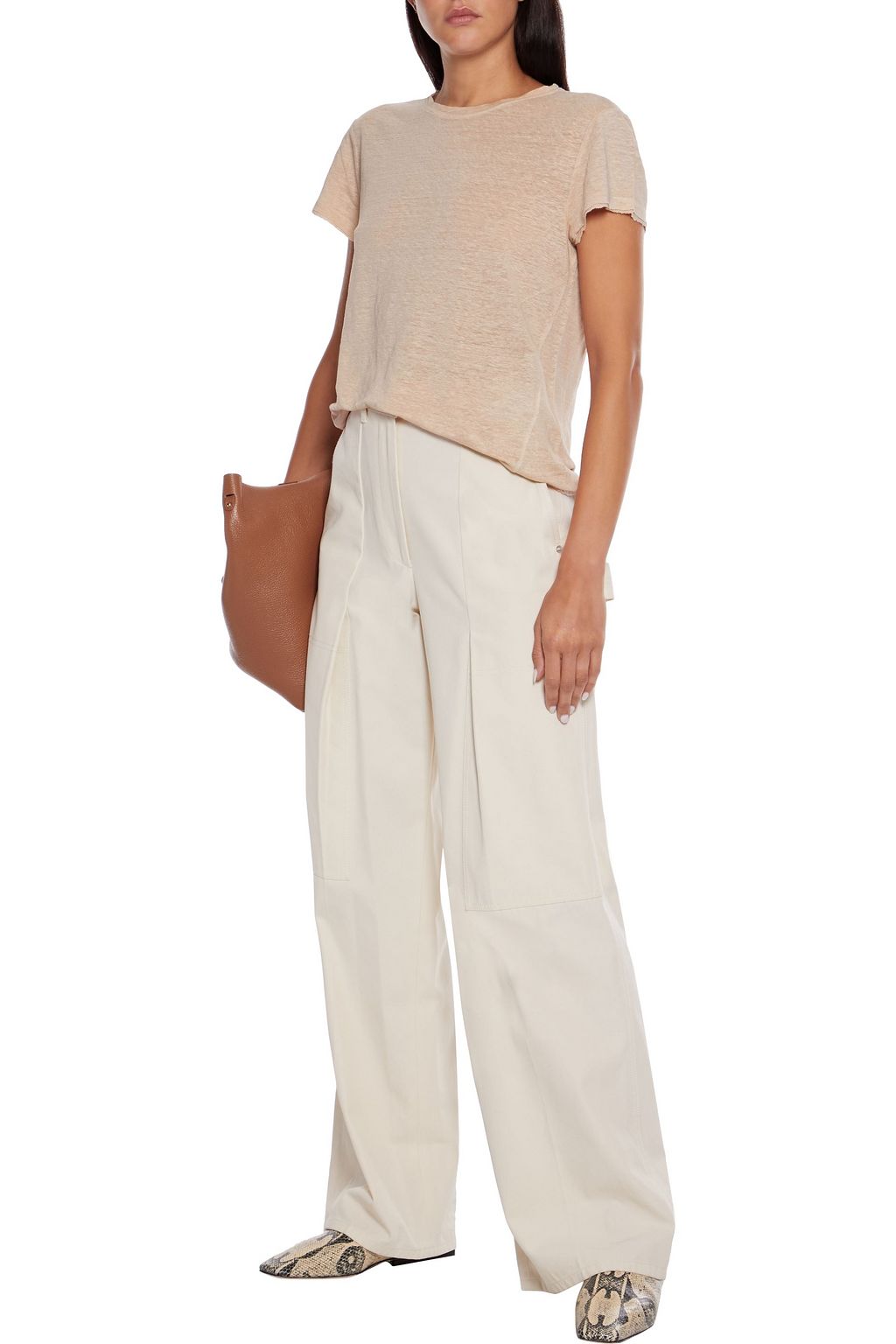 FRAME Linen-jersey T-shirt