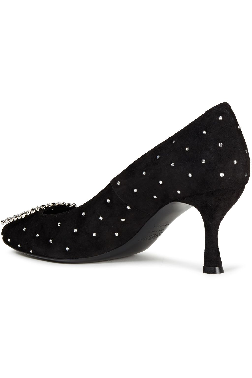 ROGER VIVIER Vertigo Diadem embellished suede pumps