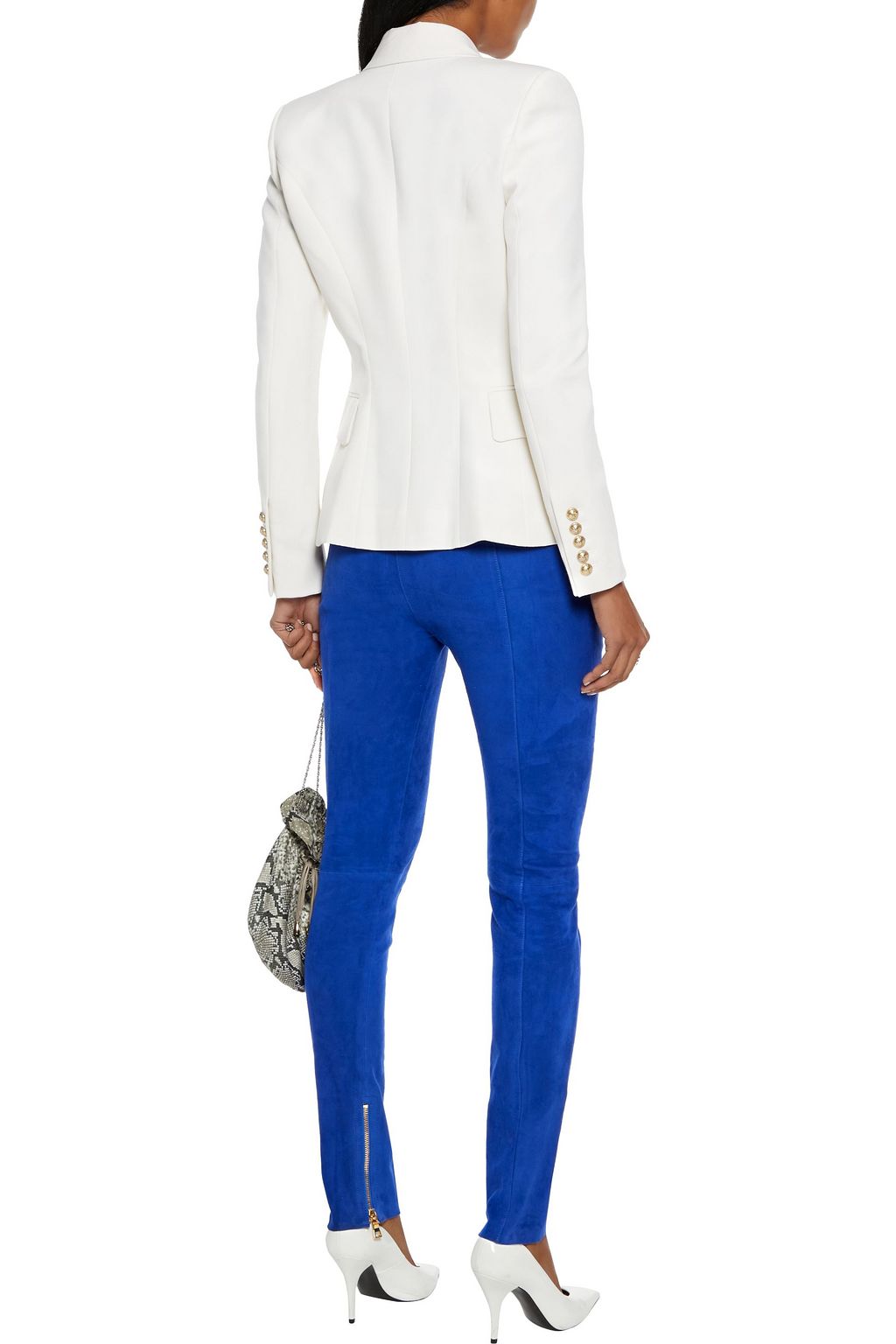 BALMAIN Stretch-suede skinny pants