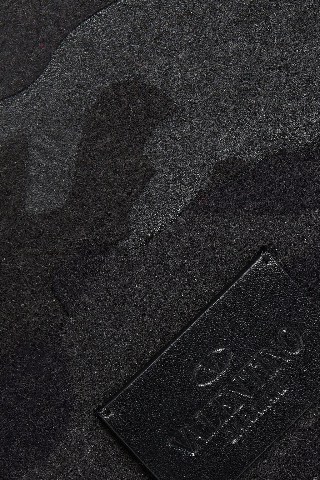 VALENTINO GARAVANI Leather-trimmed printed felt document case