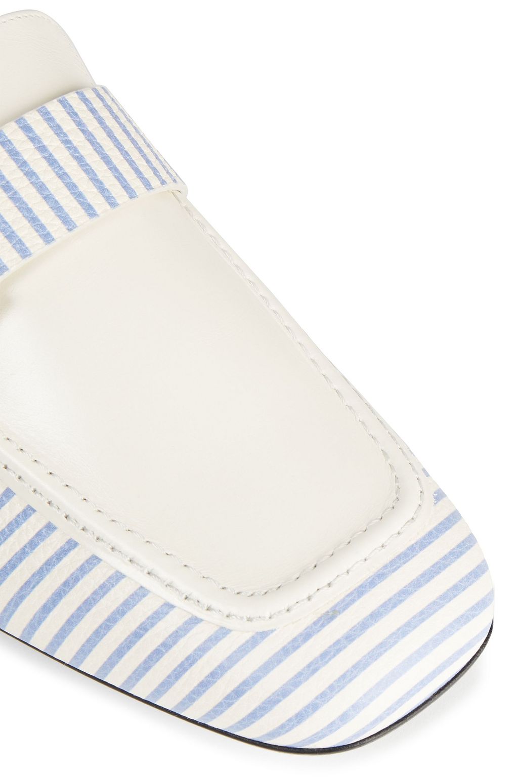 ROGER VIVIER Striped smooth and textured-leather loafers