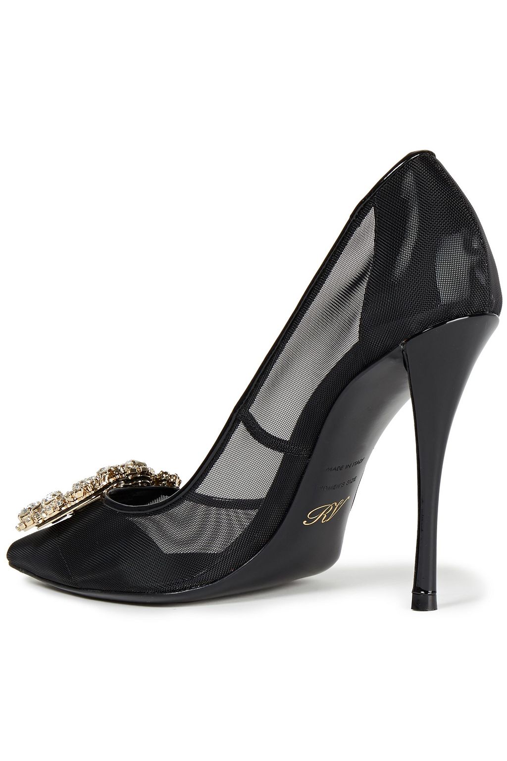 ROGER VIVIER Flower embellished mesh pumps