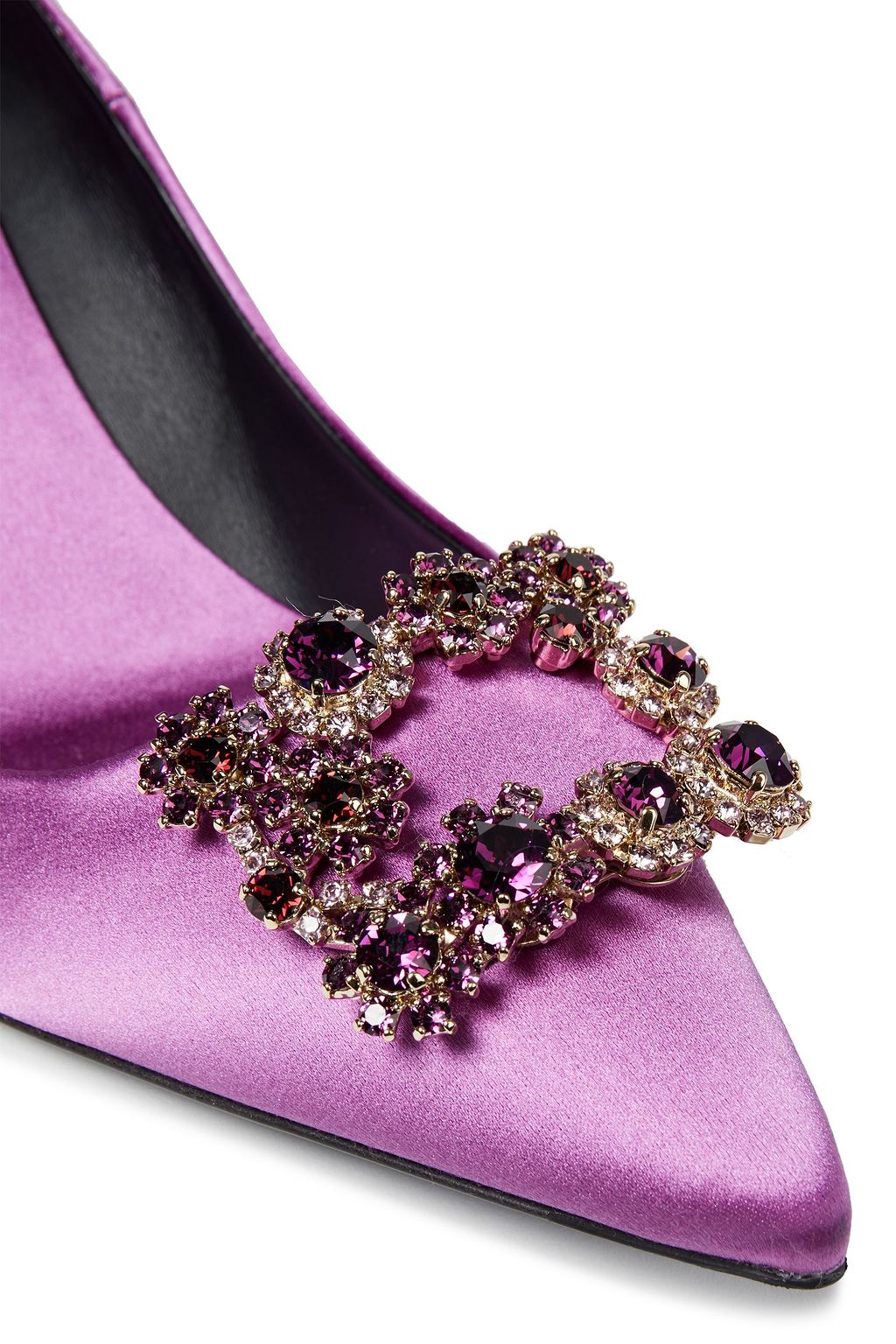 ROGER VIVIER Crystal-embellished satin pumps