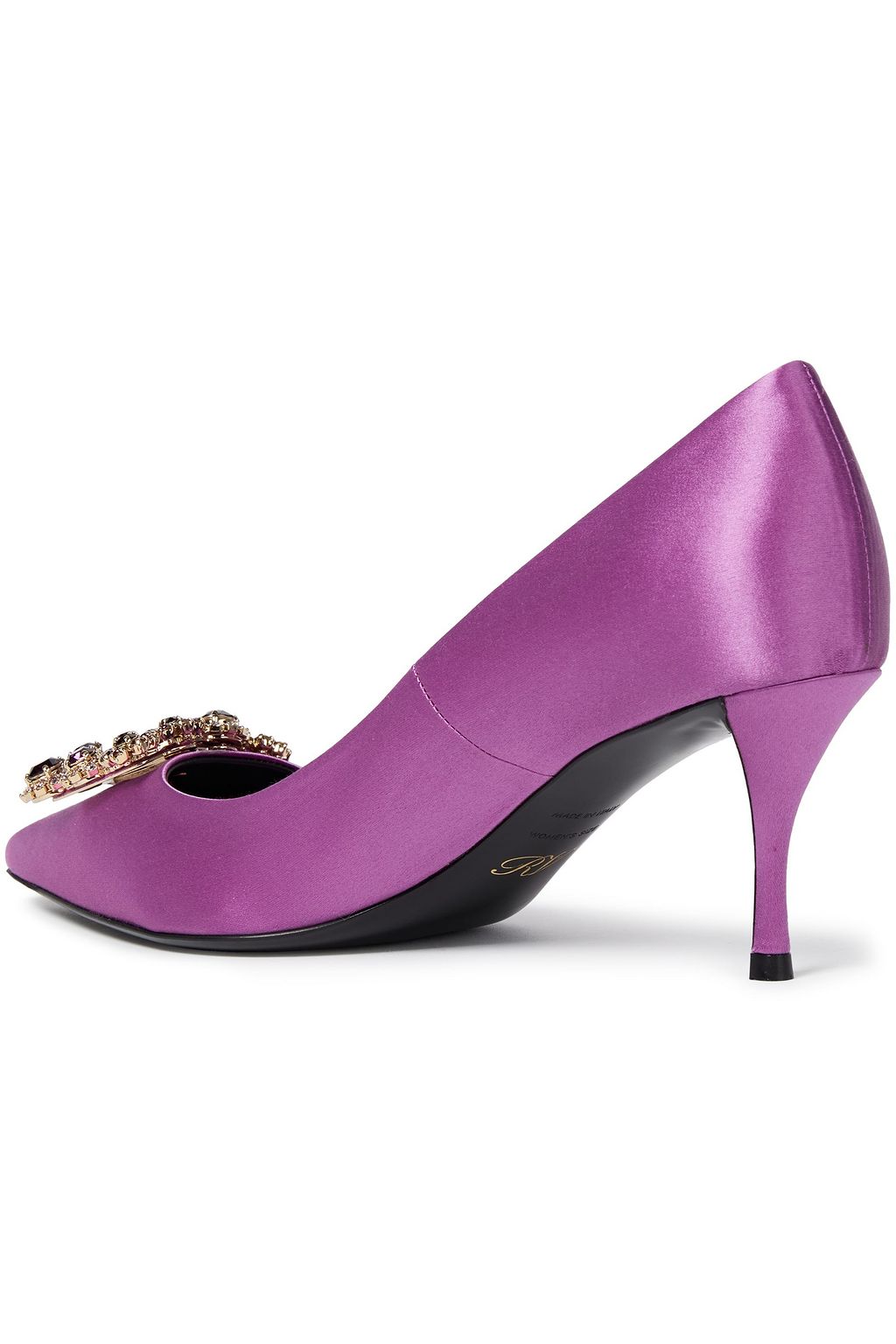 ROGER VIVIER Crystal-embellished satin pumps