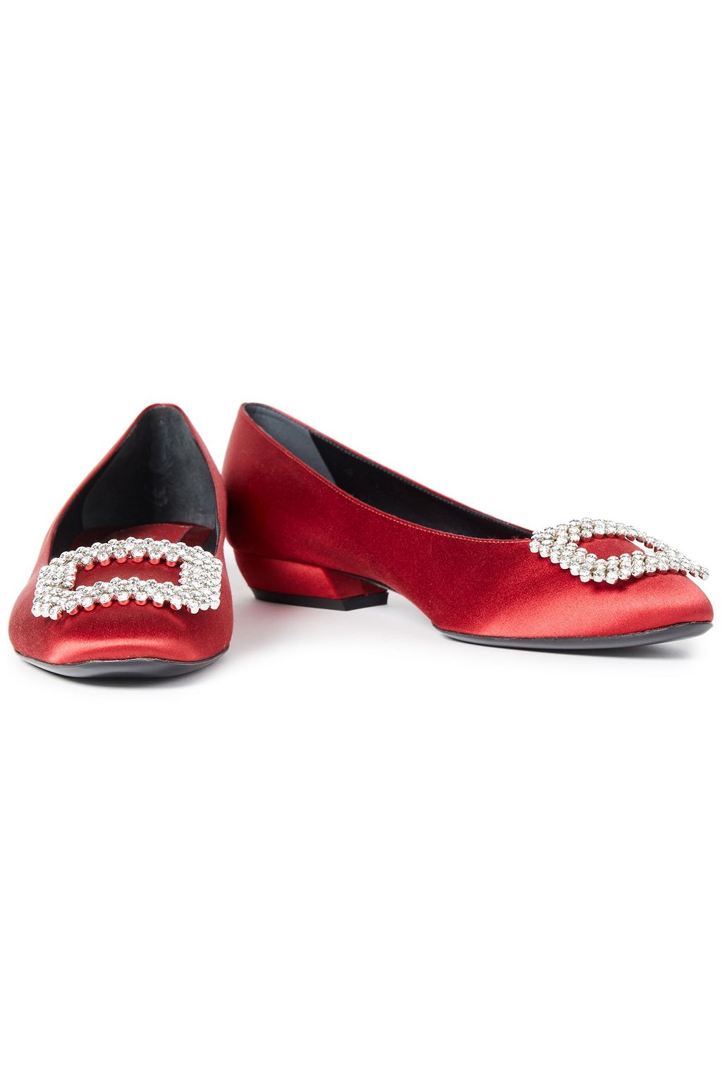 ROGER VIVIER Vertigo Diadem embellished satin ballet flats
