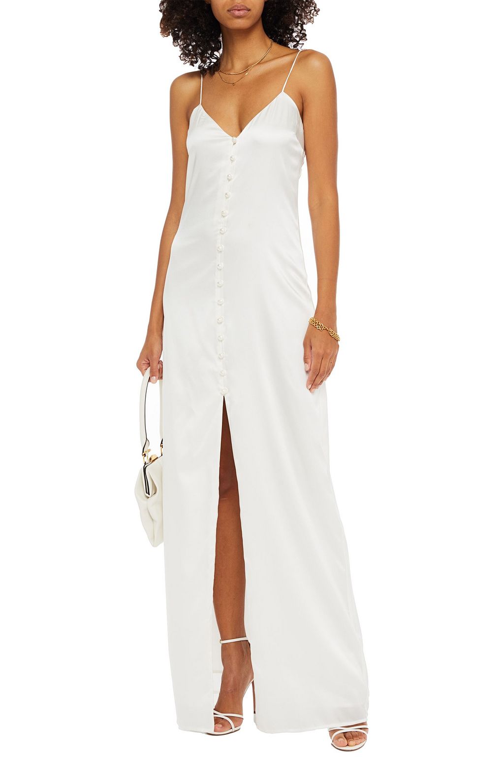 CAMI NYC Aaliya faux pearl-embellished silk-blend satin maxi dress