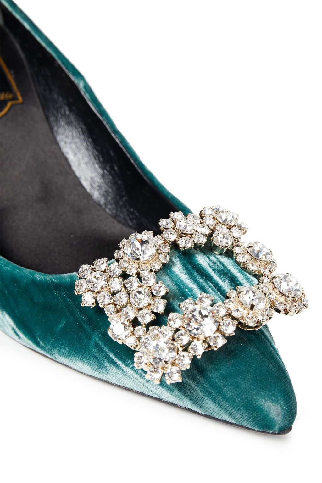 ROGER VIVIER Flower Strass crushed-velvet pumps