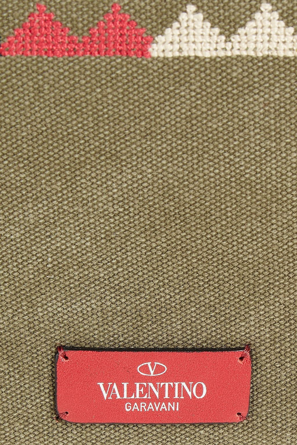 VALENTINO GARAVANI Leather-trimmed embroidered canvas wallet