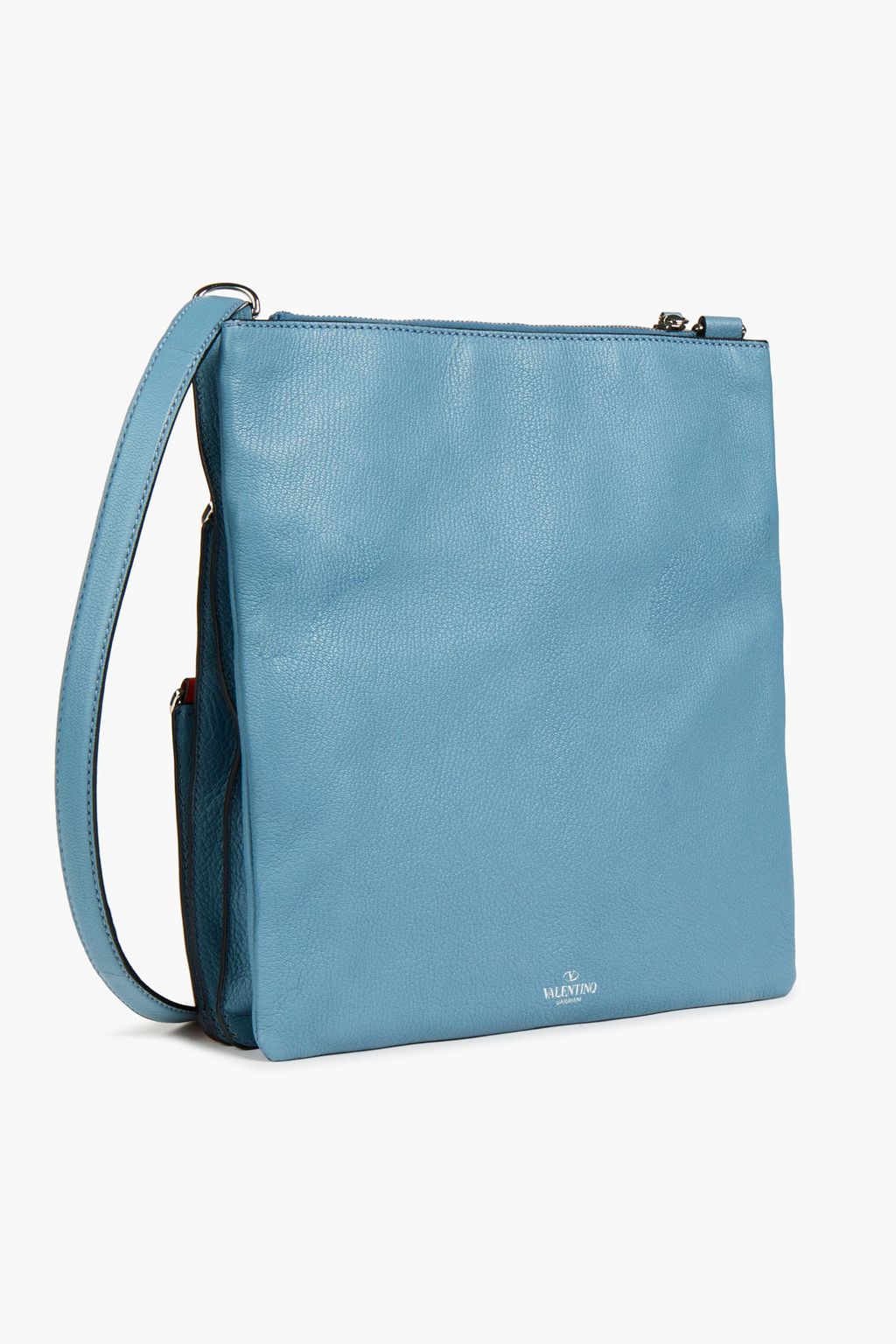 VALENTINO GARAVANI Two-tone pebbled-leather shoulder bag