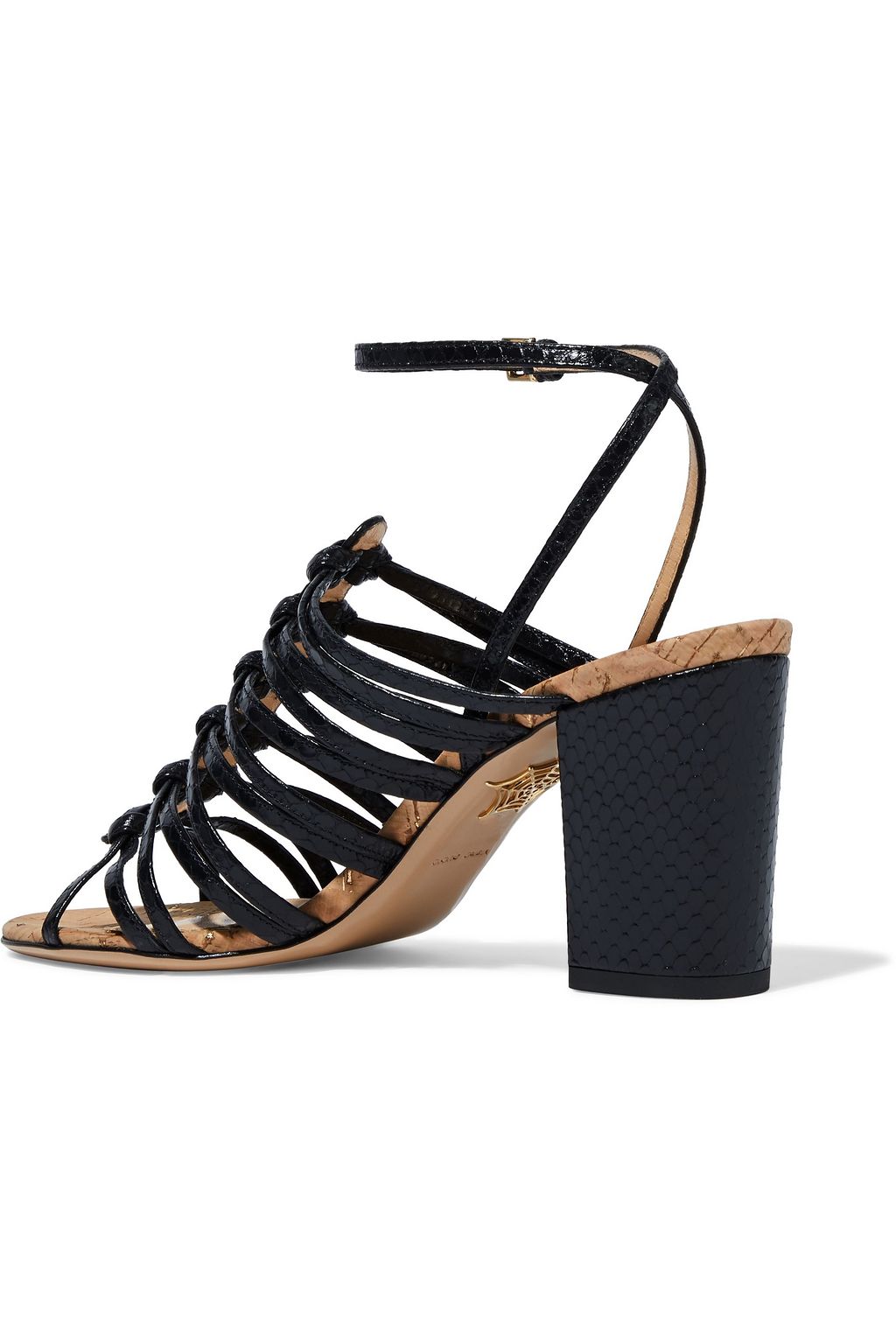 CHARLOTTE OLYMPIA Helvin knotted snake-effect leather sandals
