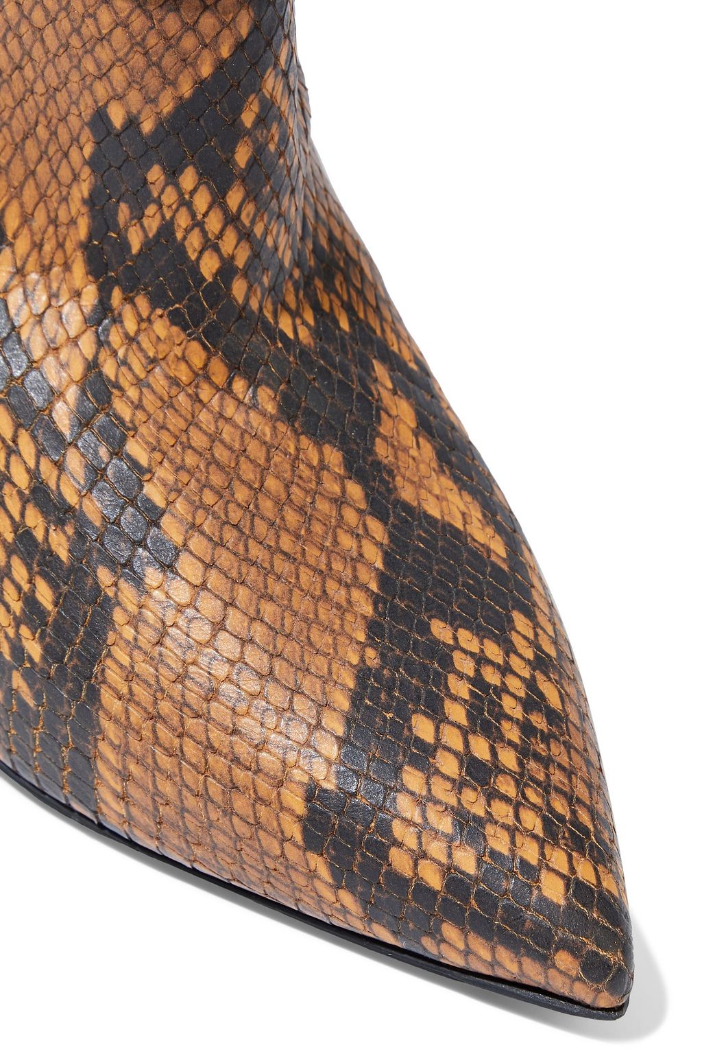 DRIES VAN NOTEN Snake-effect leather ankle boots