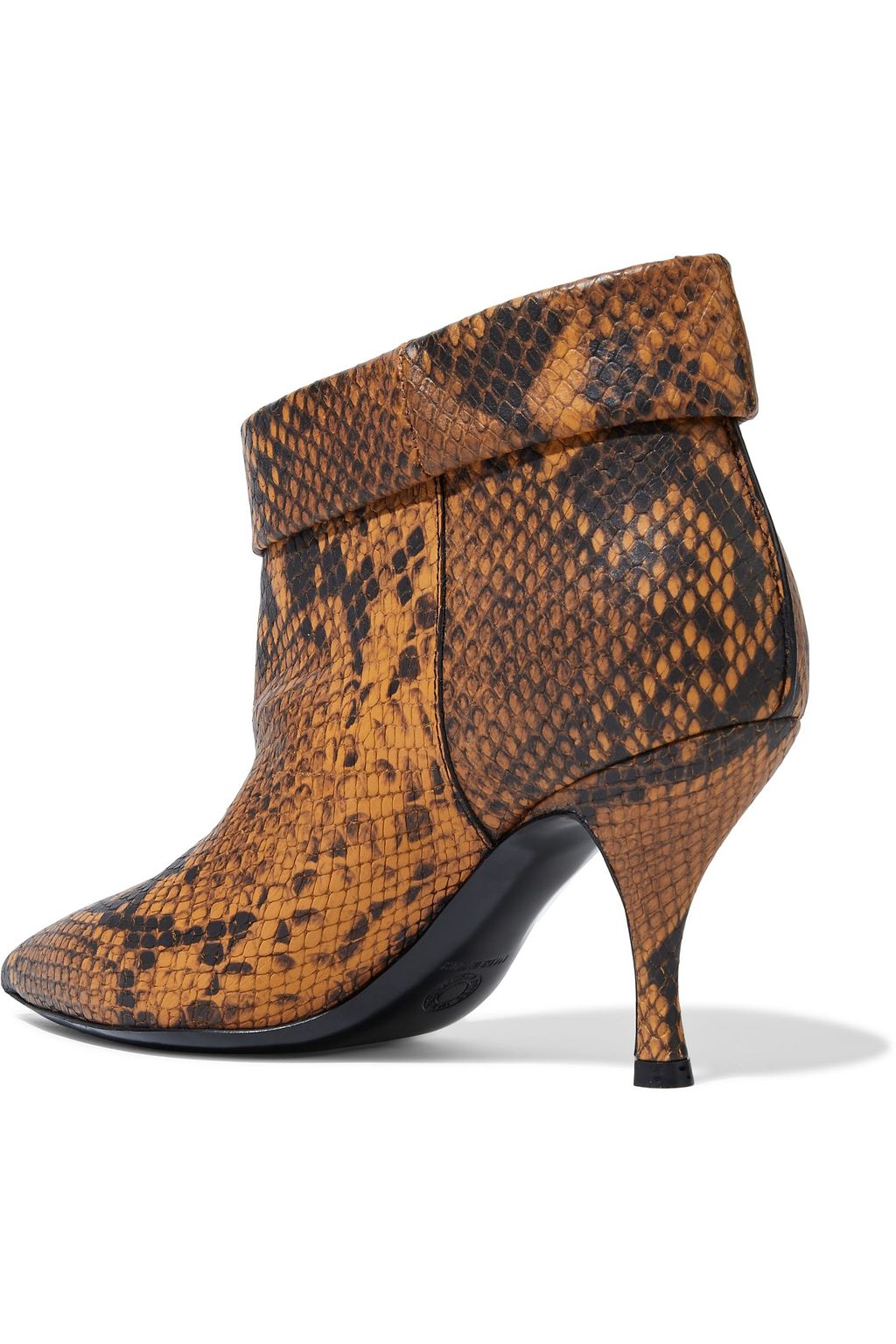 DRIES VAN NOTEN Snake-effect leather ankle boots